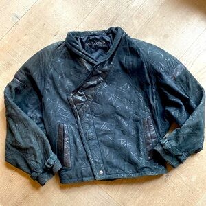 Pelle Pelle Marc Buchanan Vintage Black Leather Jacket Size 38